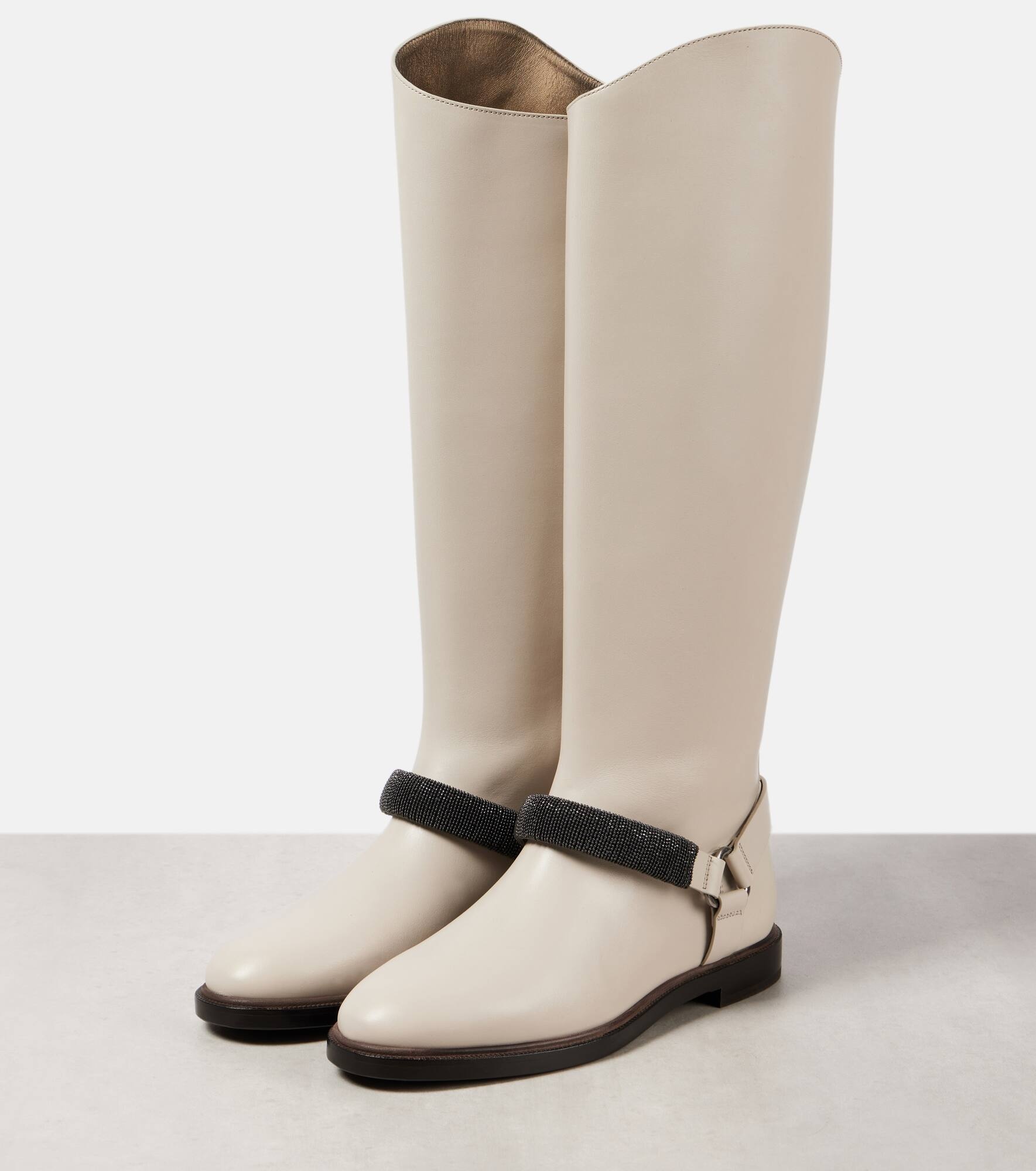 Monili leather knee-length boots - 4