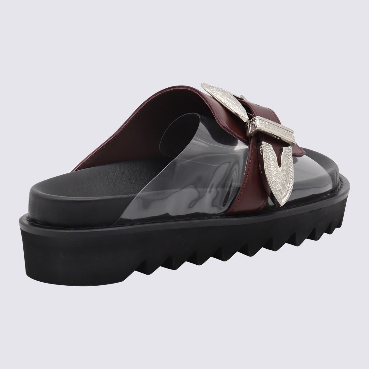 TOGA PULLA BURGUNDY LEATHER FLATS - 2