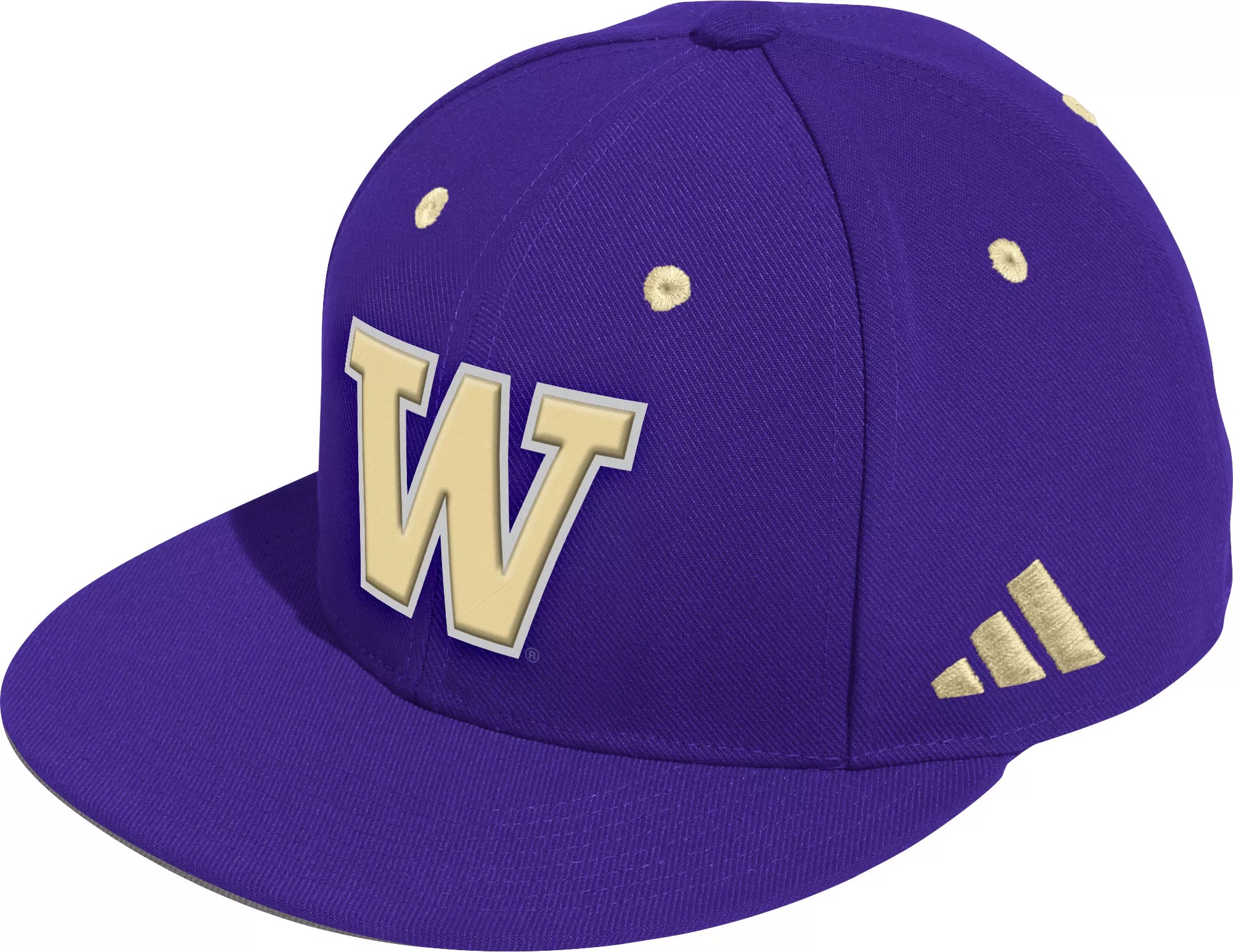 adidas Men's Washington Huskies Purple Wool Fitted Hat - 1