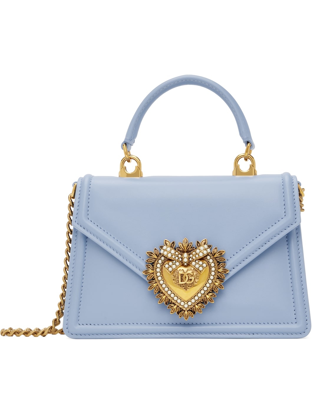 Blue Small Smooth Calfskin Devotion Bag - 1
