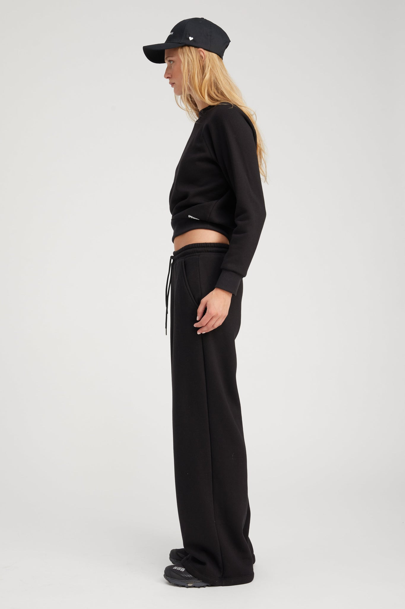BLACK BAGGY SWEATPANTS - 4
