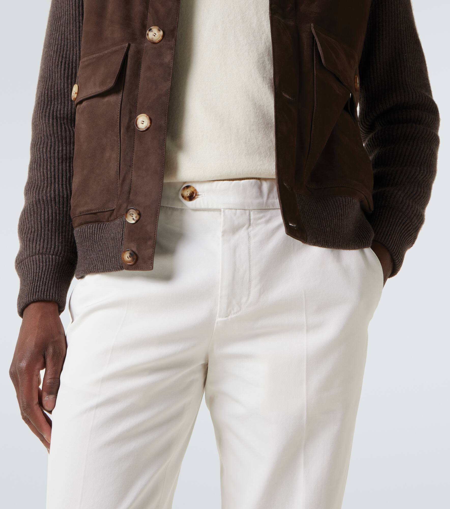 Cotton gabardine slim pants - 5
