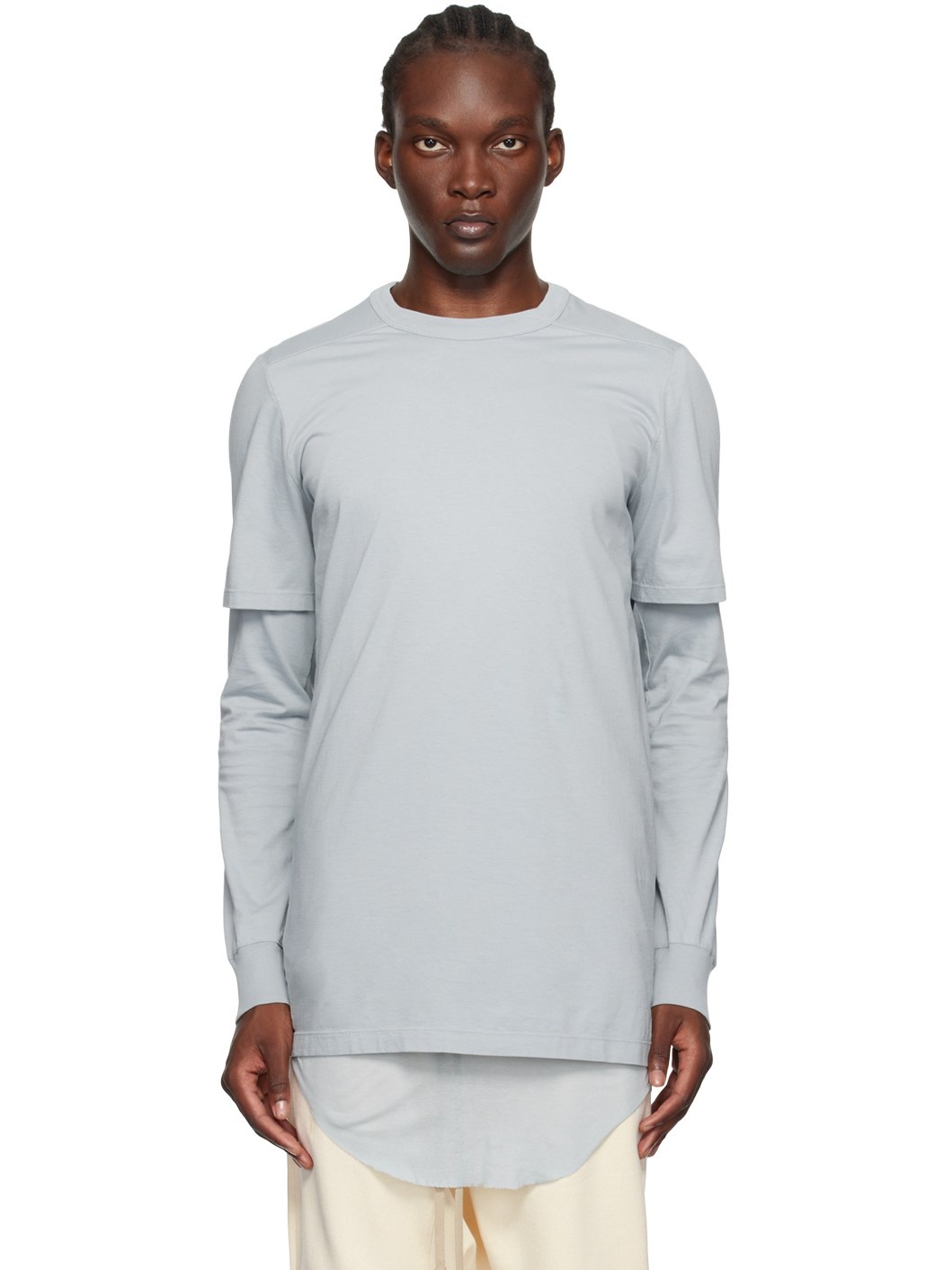 Rick Owens Blue Porterville Level T-Shirt | REVERSIBLE