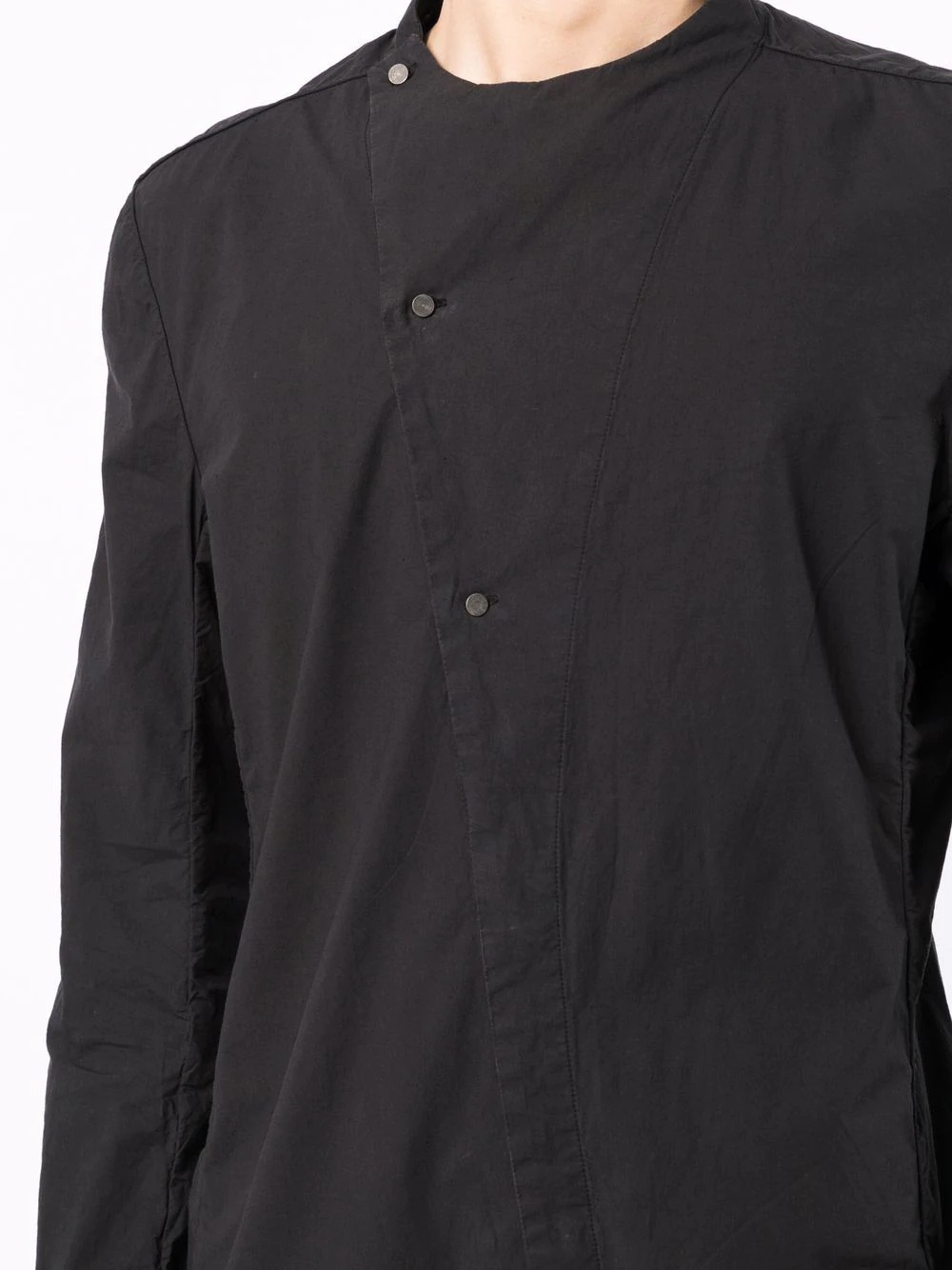 asymmetric button-up long-sleeved shirt - 5