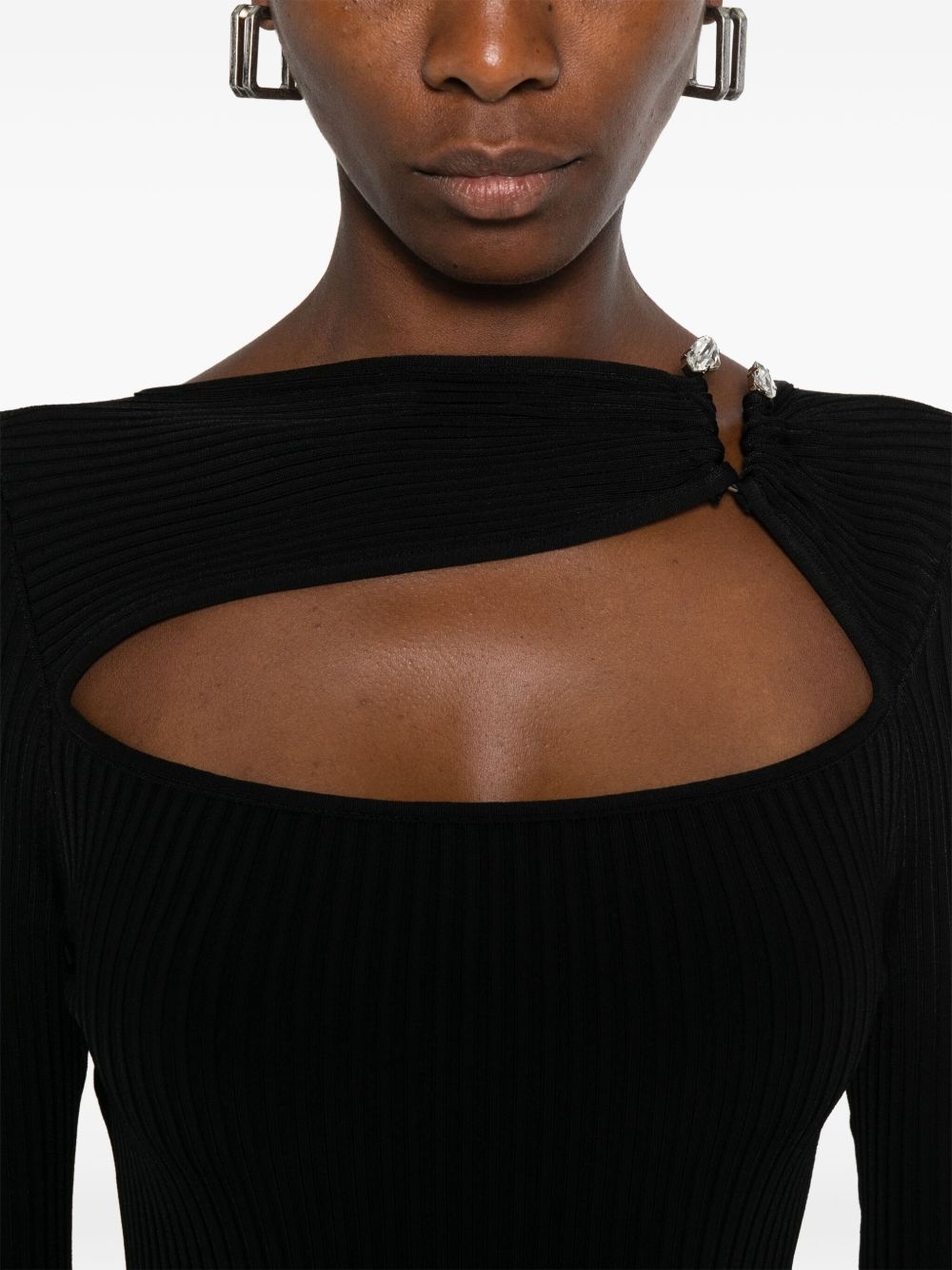 cut-out ribbed dress - 5