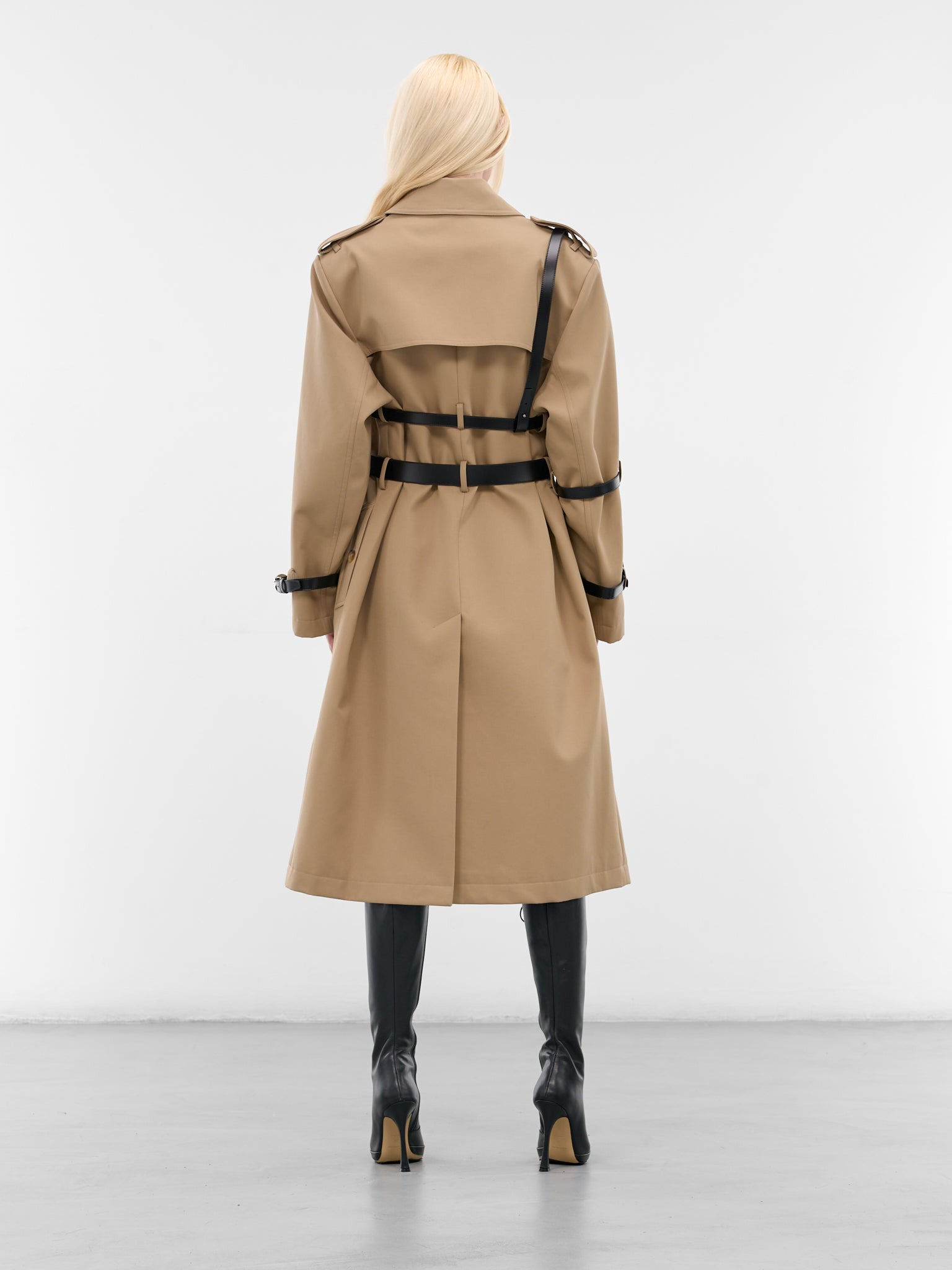 Beige Multi-Belt Trench Coat - 3
