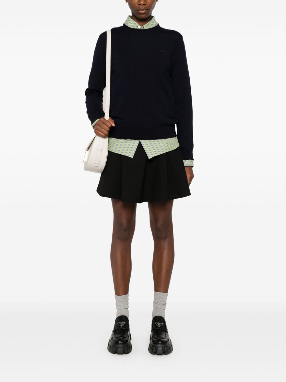 embroidered-logo sweater - 2