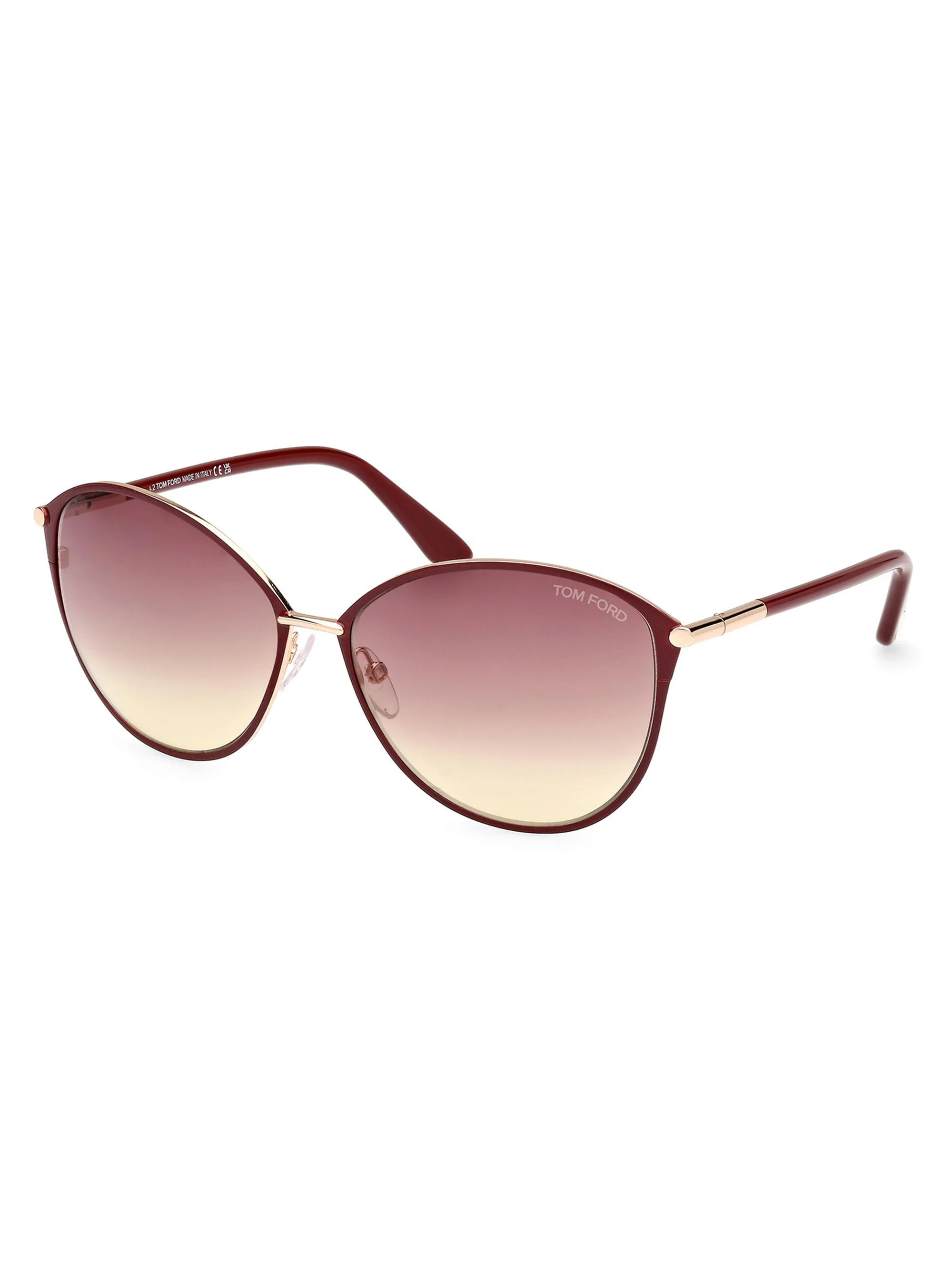 Women's Penelope 59MM Cat-Eye Sunglasses - Rose Gold Burgundy Gradient - 1