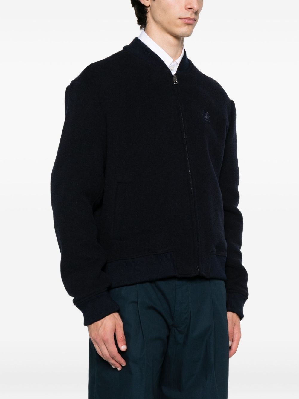 embroidered zip-up bomber jacket - 3