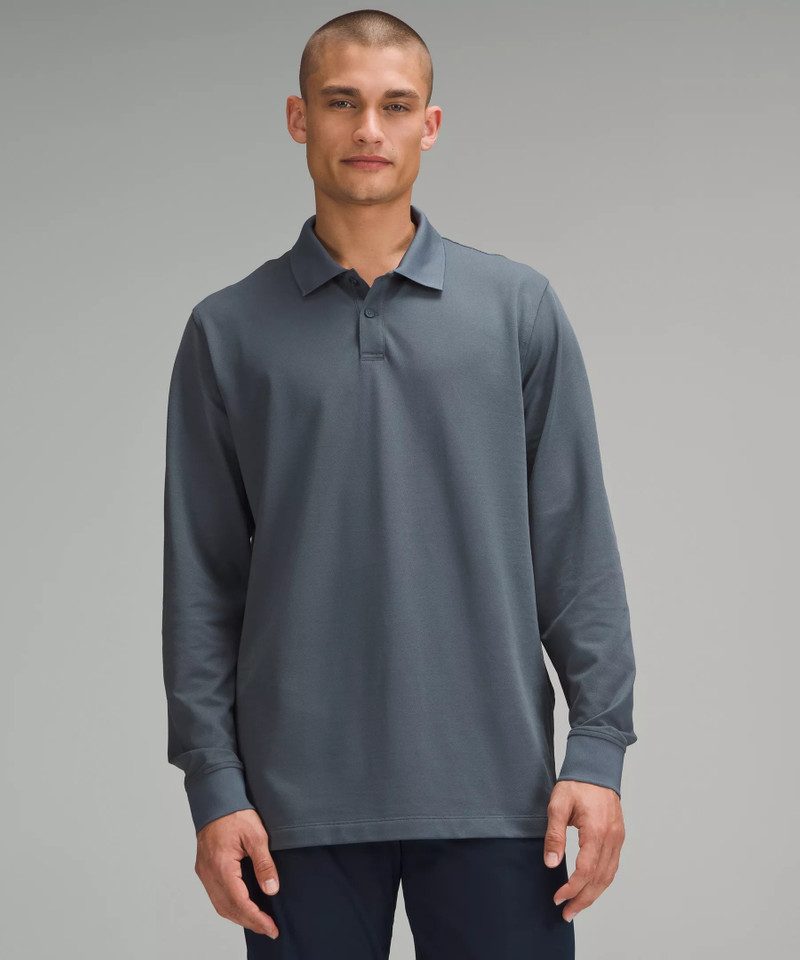Pique Classic-Fit Long-Sleeve Polo Shirt 1
