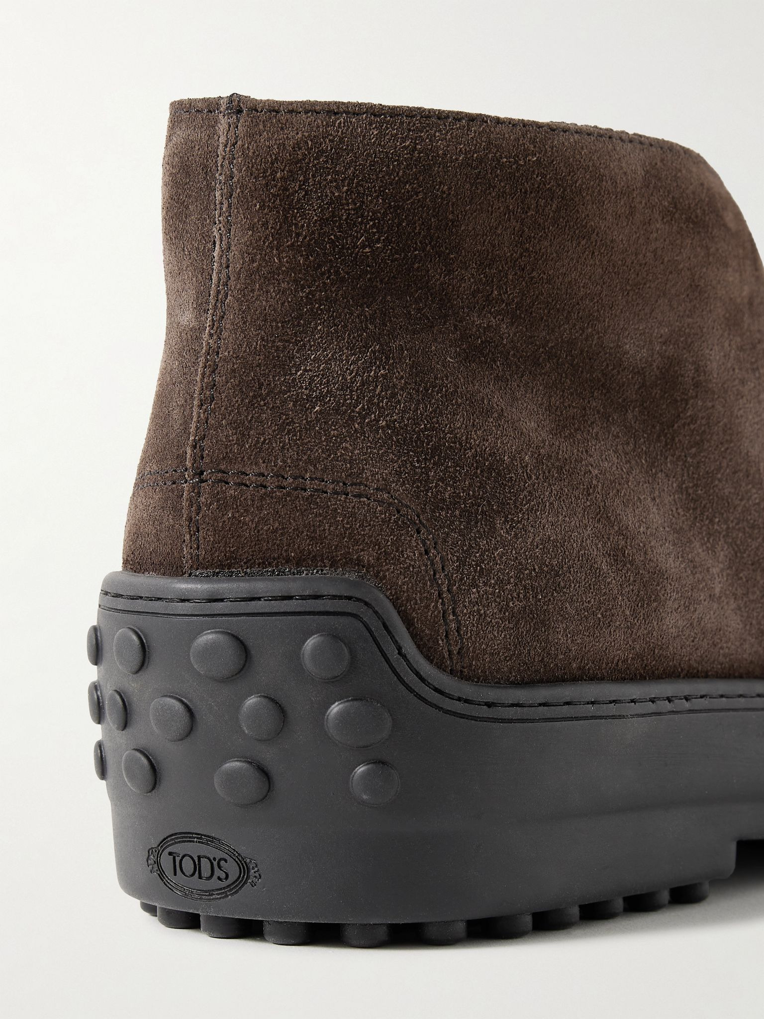 Logo-Debossed Suede Chukka Boots Dark brown - 5