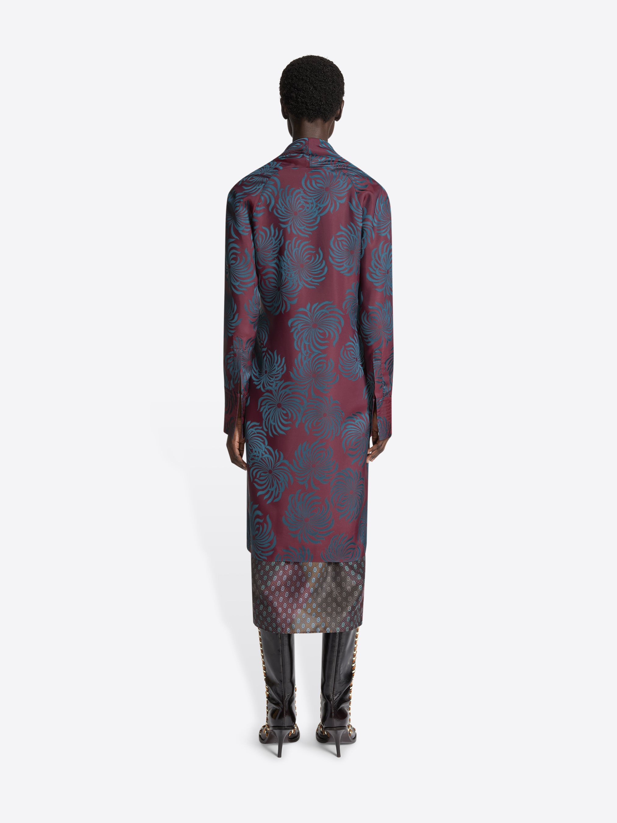 DOUBLE LAYERED JACQUARD DRESS - 4