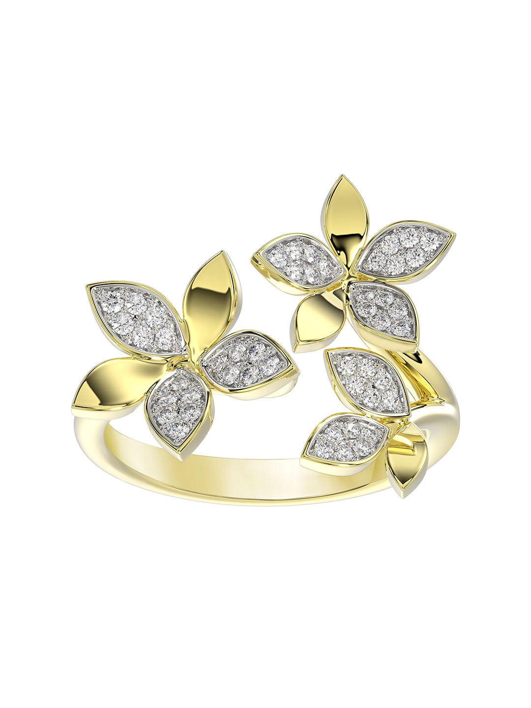 WILD FLOWER YELLOW GOLD RING - 1