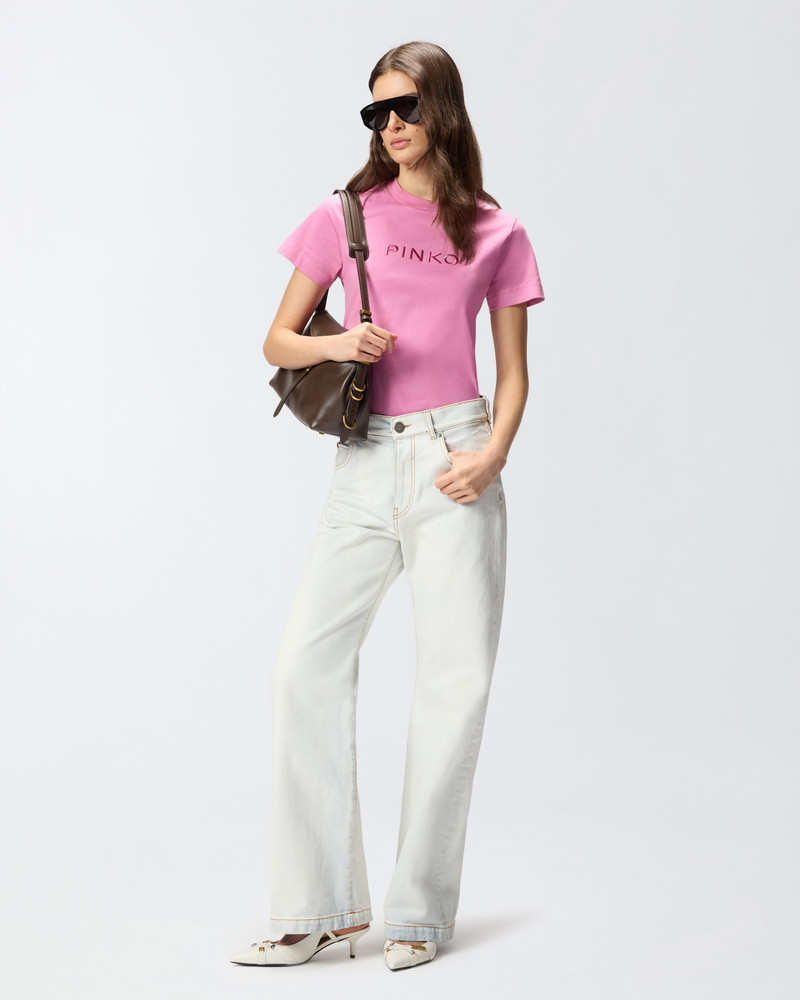 T-SHIRT WITH PINKO LOGO EMBROIDERY 4