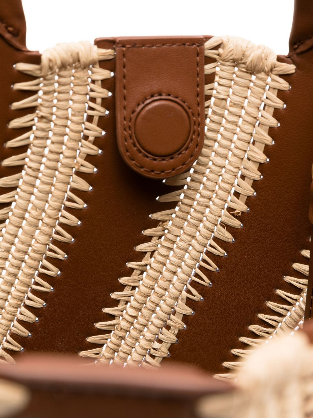 Talia raffia-leather bucket bag - 5