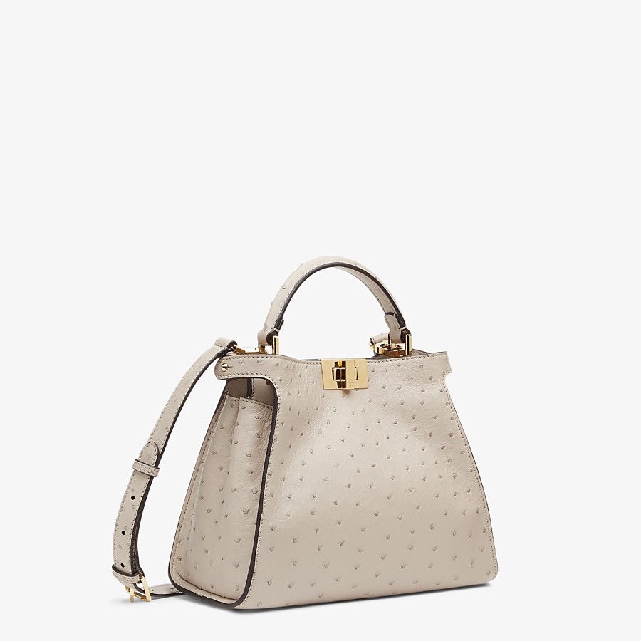 Light gray ostrich leather bag - 2