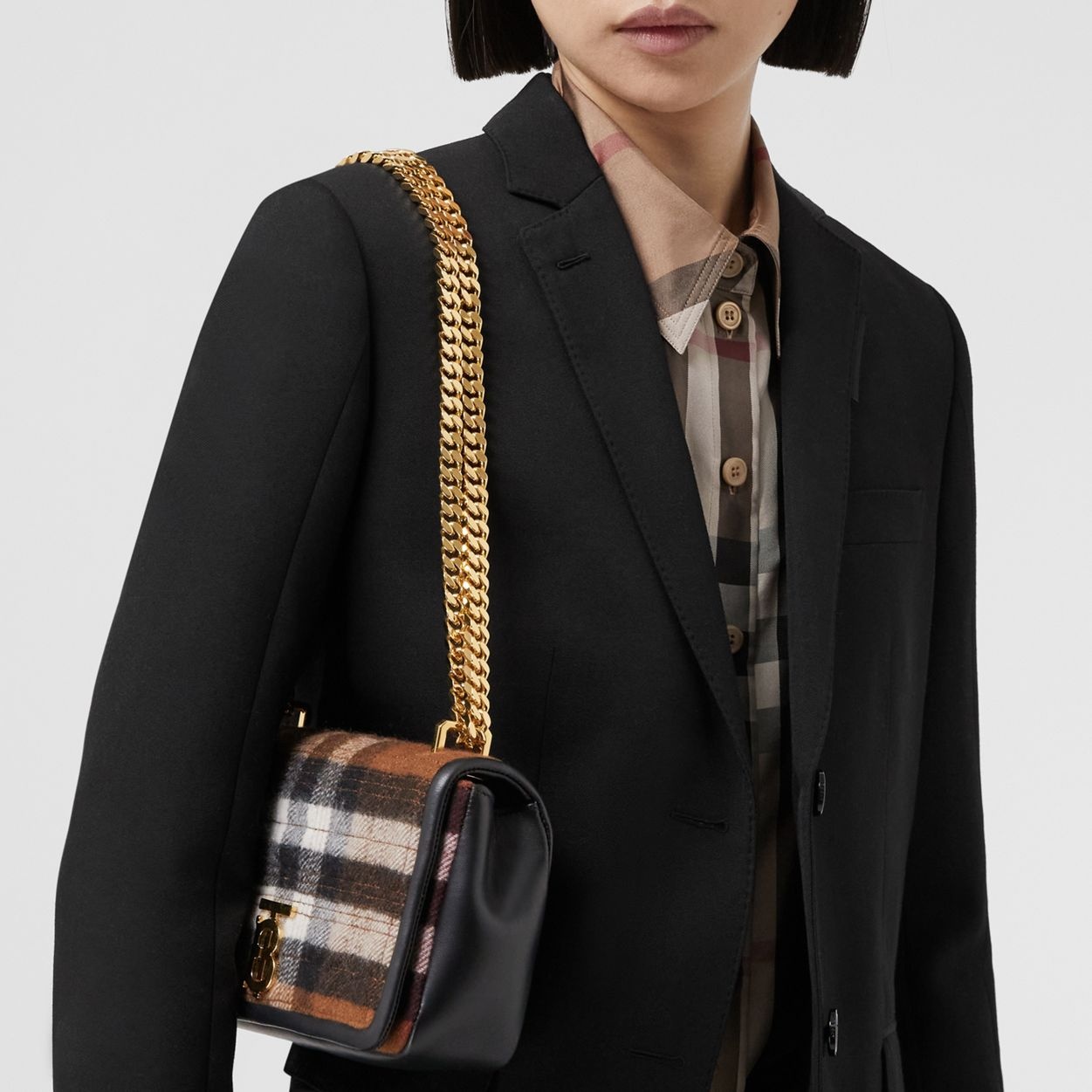 Small Quilted Check Cashmere Lola Bag - 3