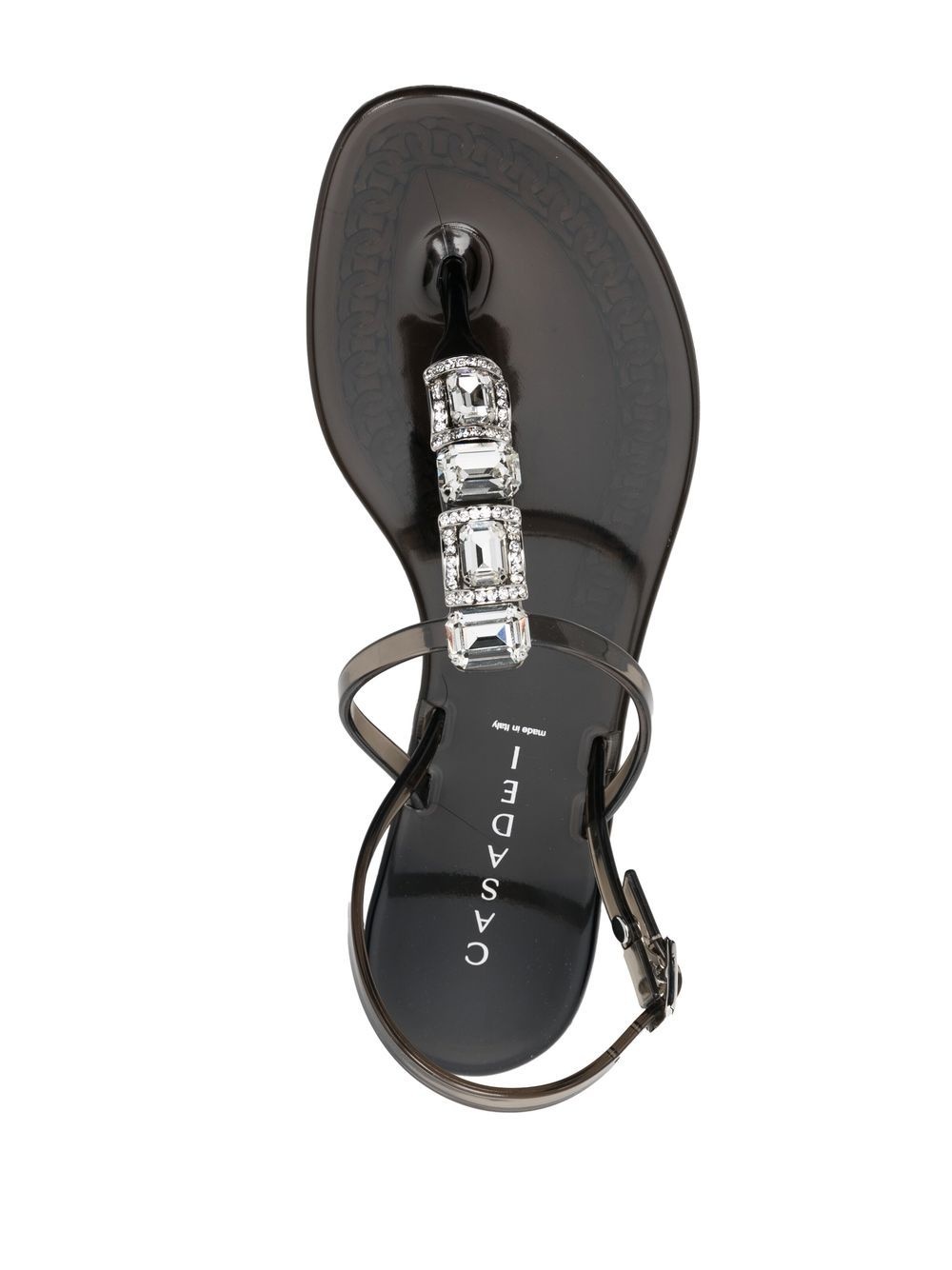 crystal-embellished jelly sandals - 4