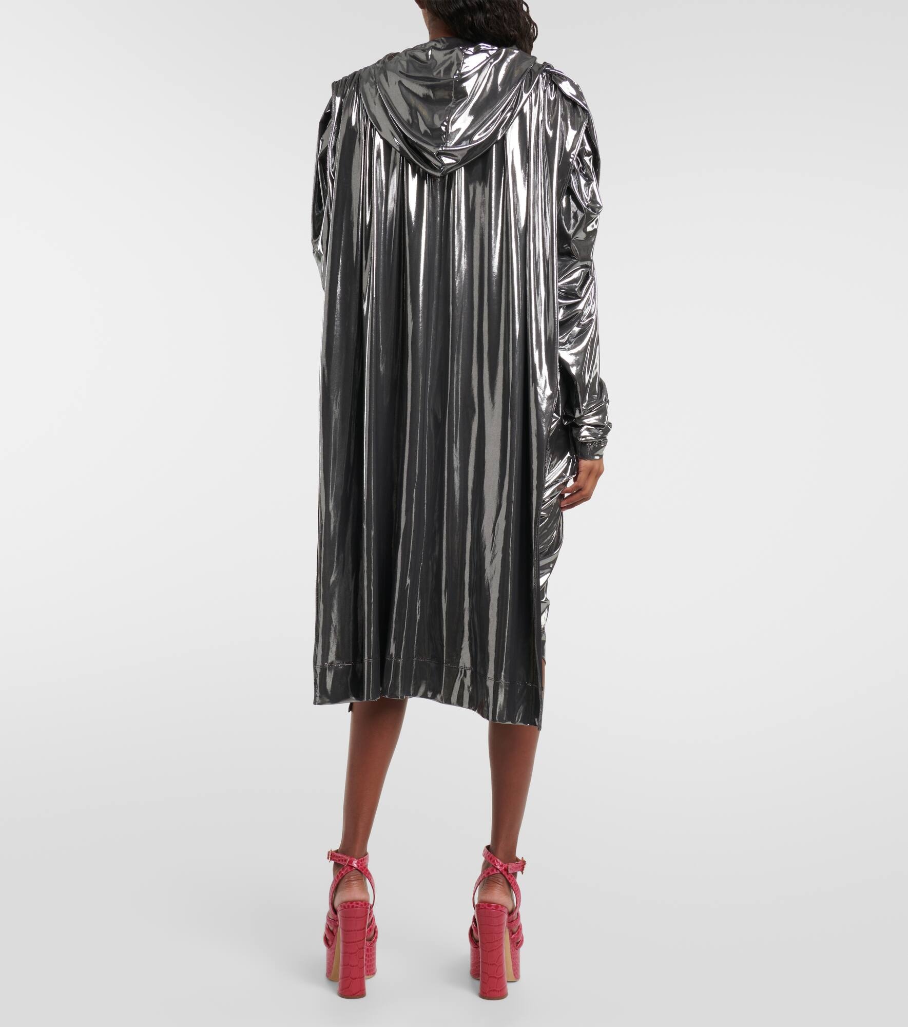 Draped lamé midi dress - 3