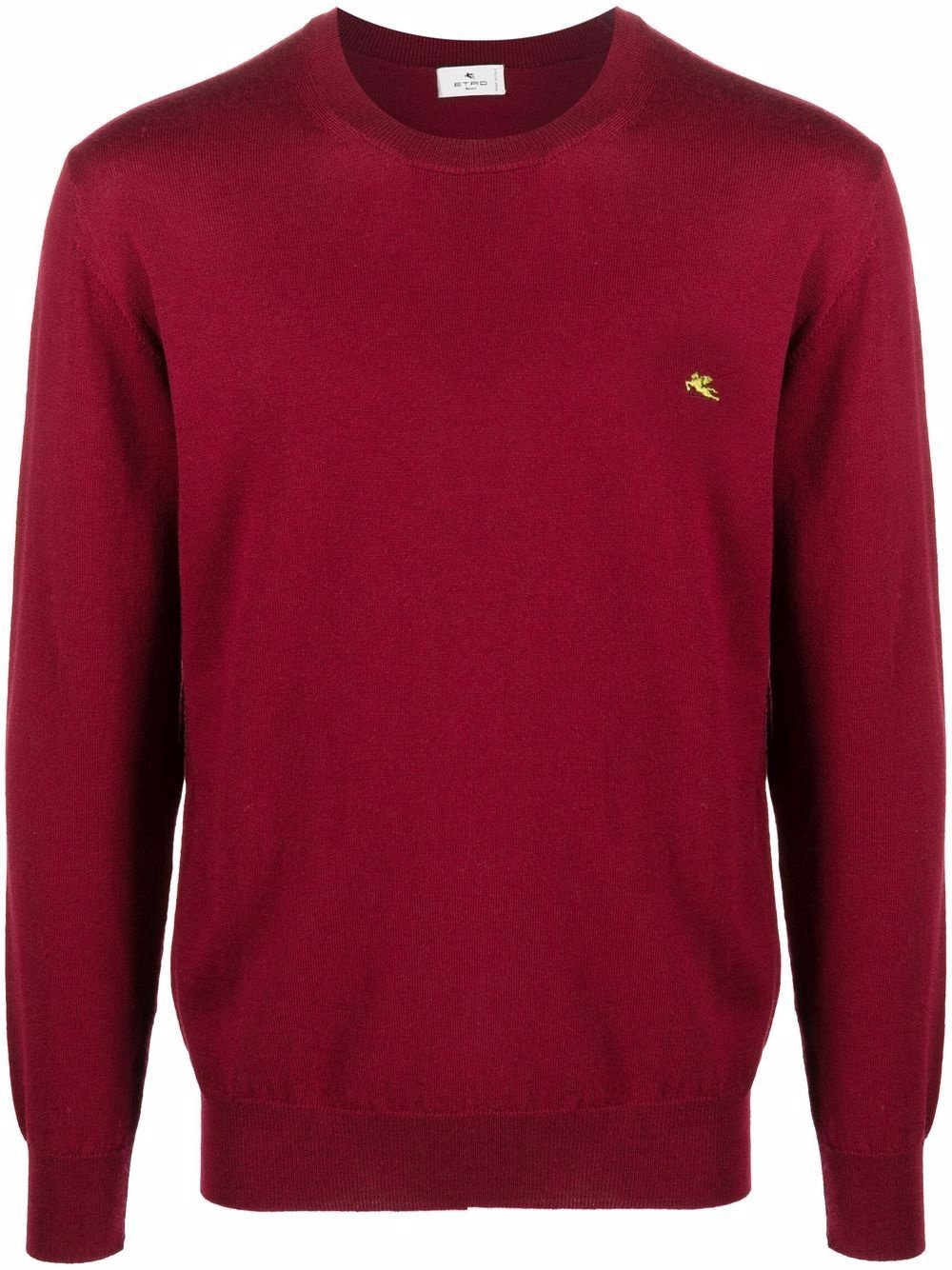 embroidered-logo crew neck jumper - 1