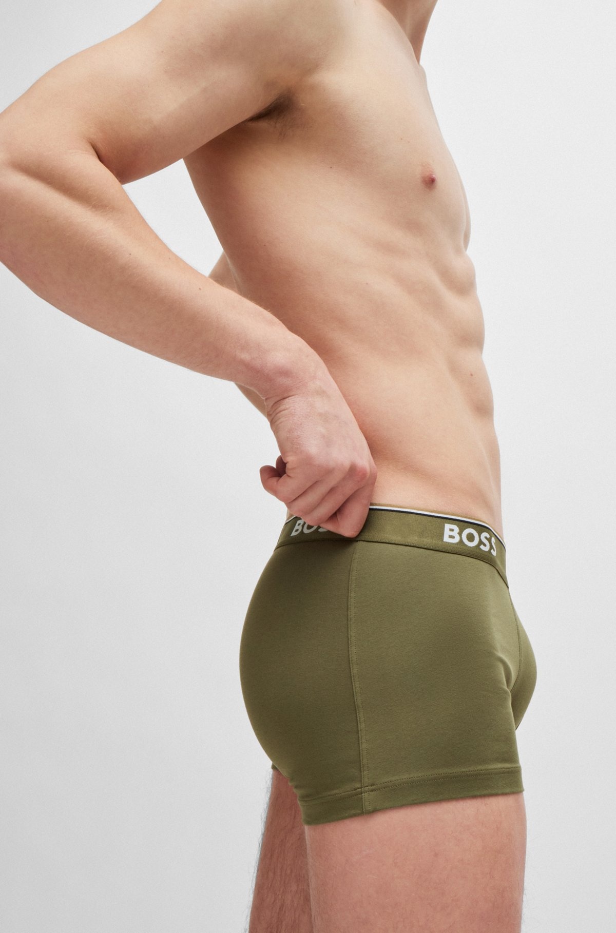 THREE-PACK OF STRETCH-COTTON TRUNKS WITH LOGO WAISTBANDS - 5