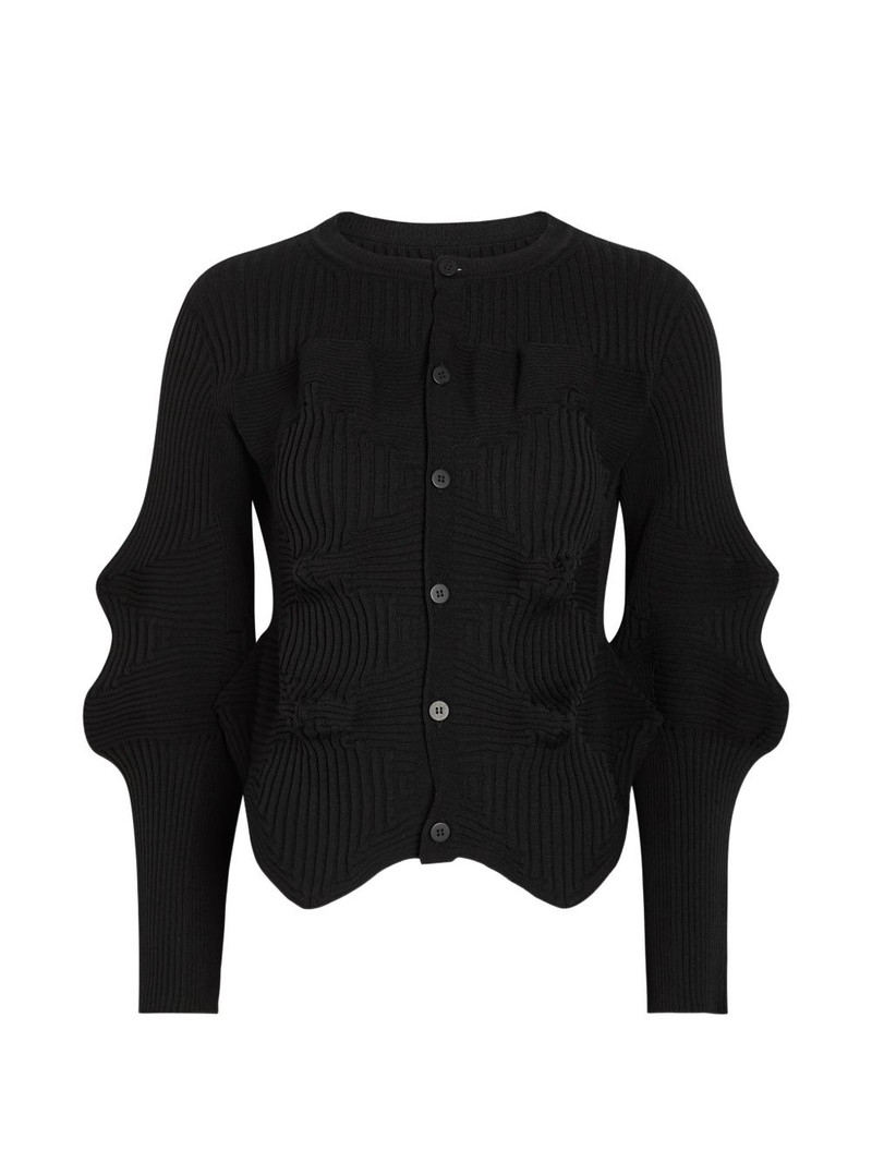 Linkage button ridged cardigan 1