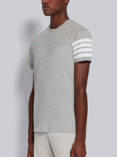 Thom Browne Light Grey Cotton Jersey 4-Bar Short Sleeve Yoke Seam Tee outlook