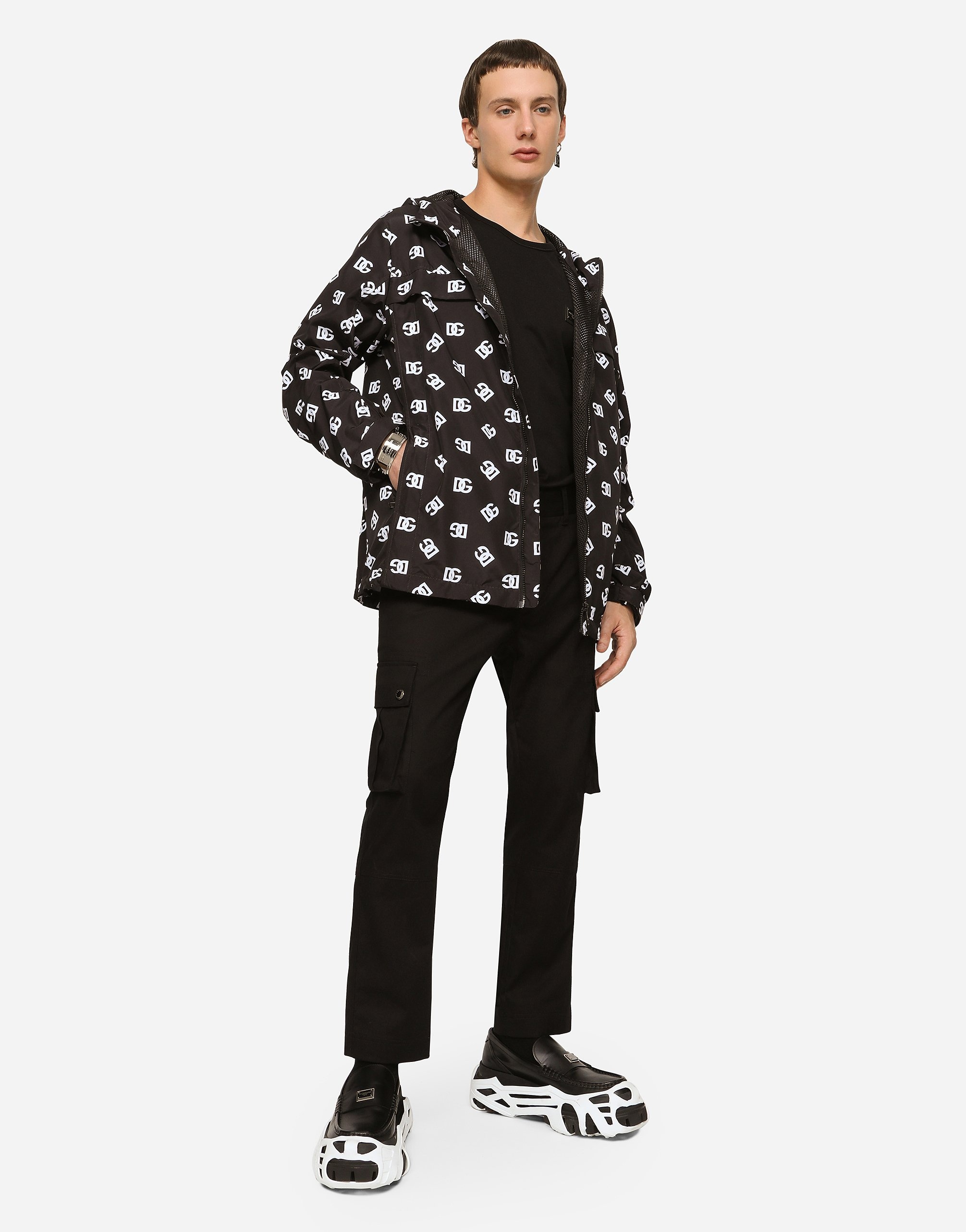 Quilted nylon jacket with hood and DG logo print - 2