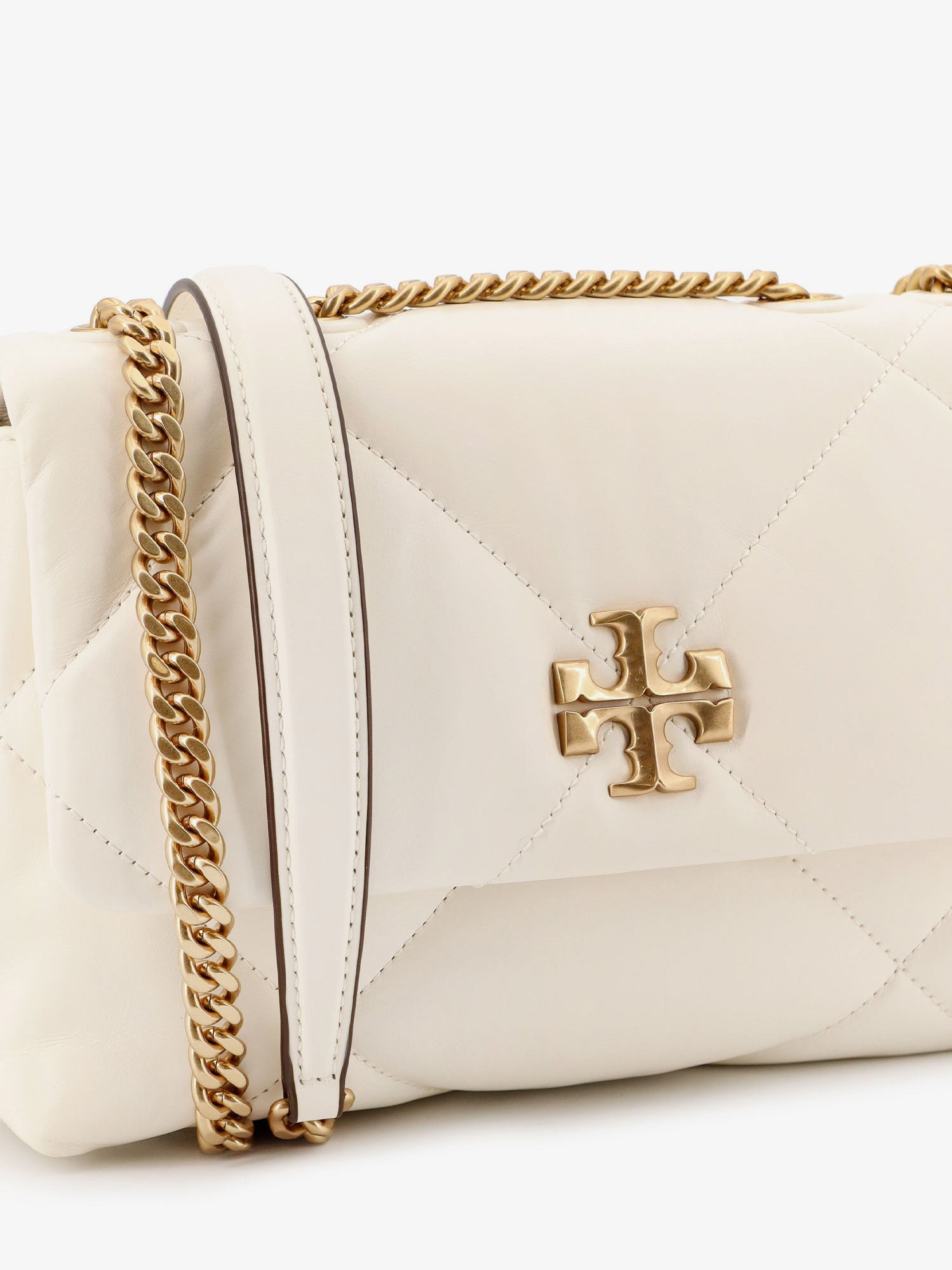 TORY BURCH - Tory Burch Kira Matelassã© Leather Shoulder Bag With Metal Logo - 4