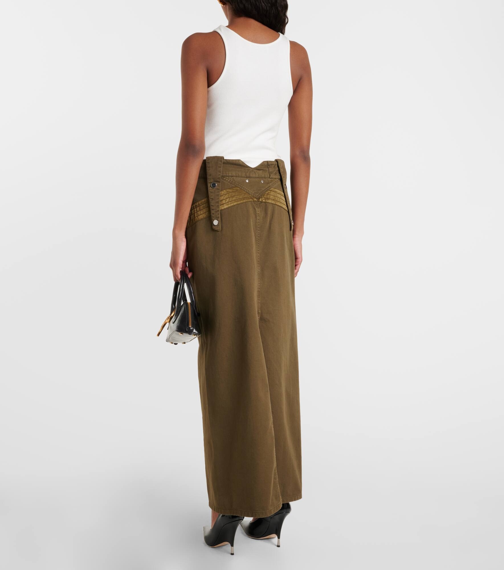 Denim cargo maxi skirt - 3