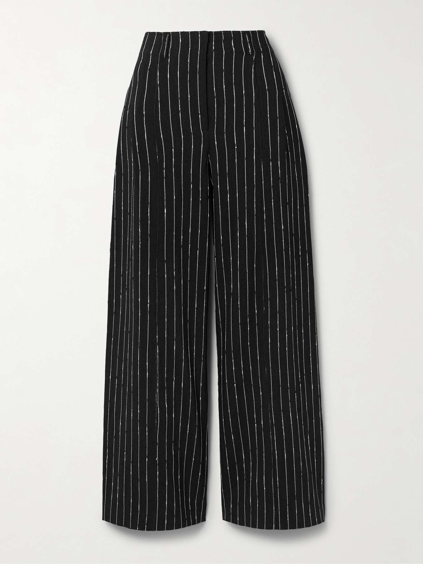 Carine pinstriped wool-blend twill wide-leg pants - 1