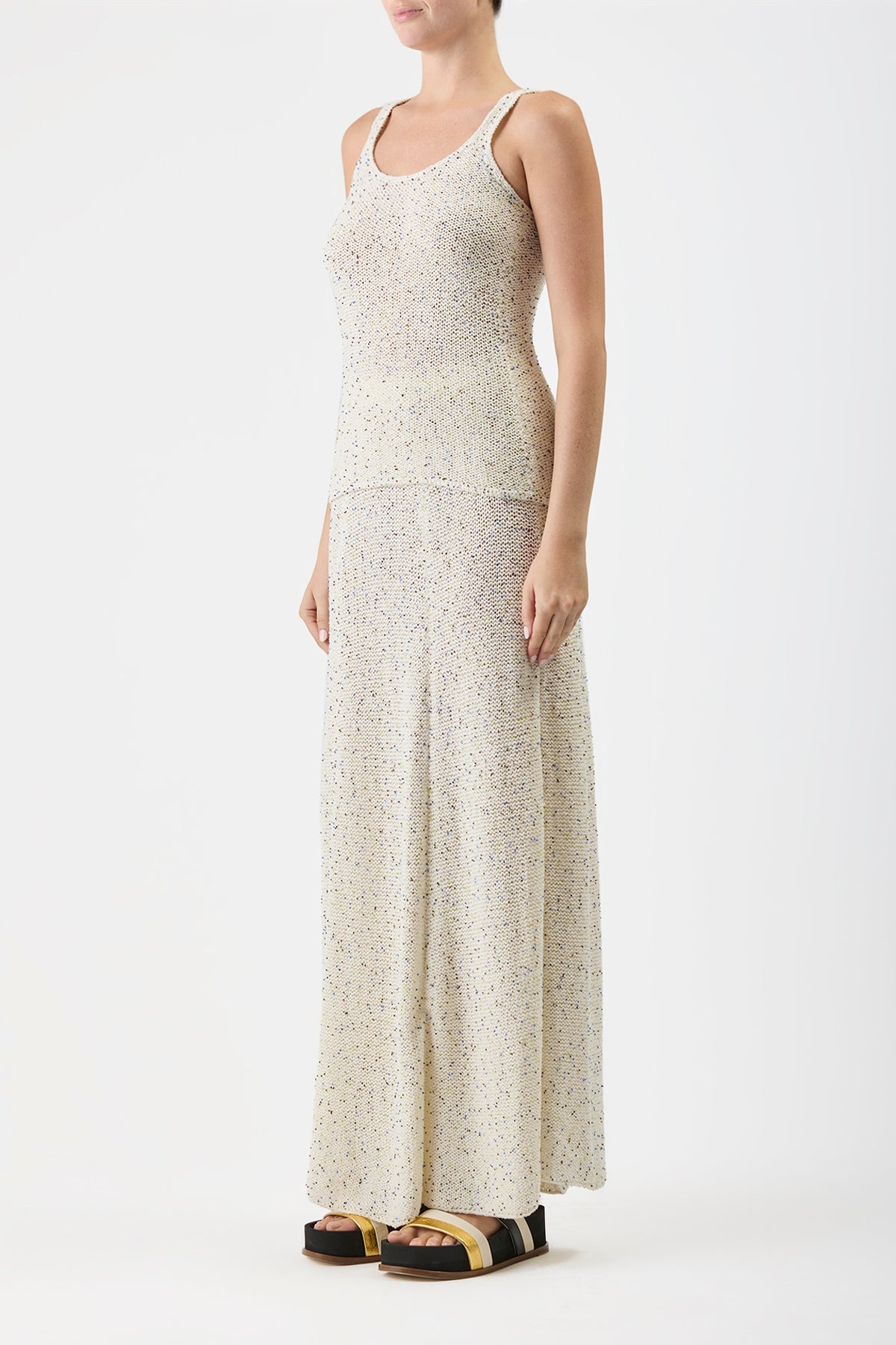 Floris Beaded Knit Skirt in Silk - 3