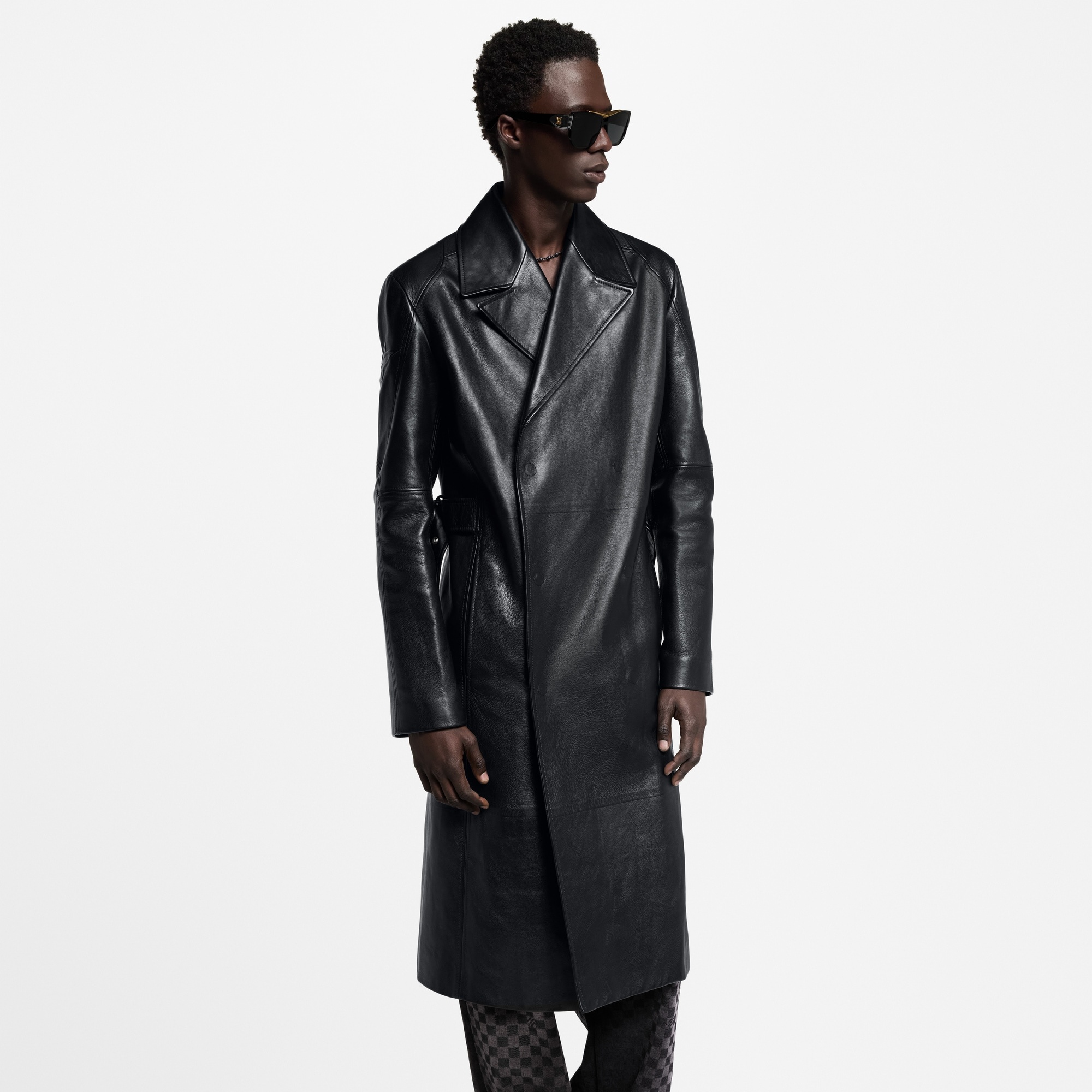 Leather Double-Breasted Coat - 2