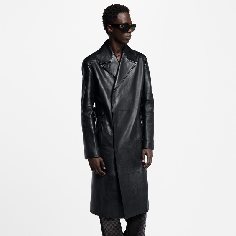 Louis Vuitton Leather Double-Breasted Coat outlook