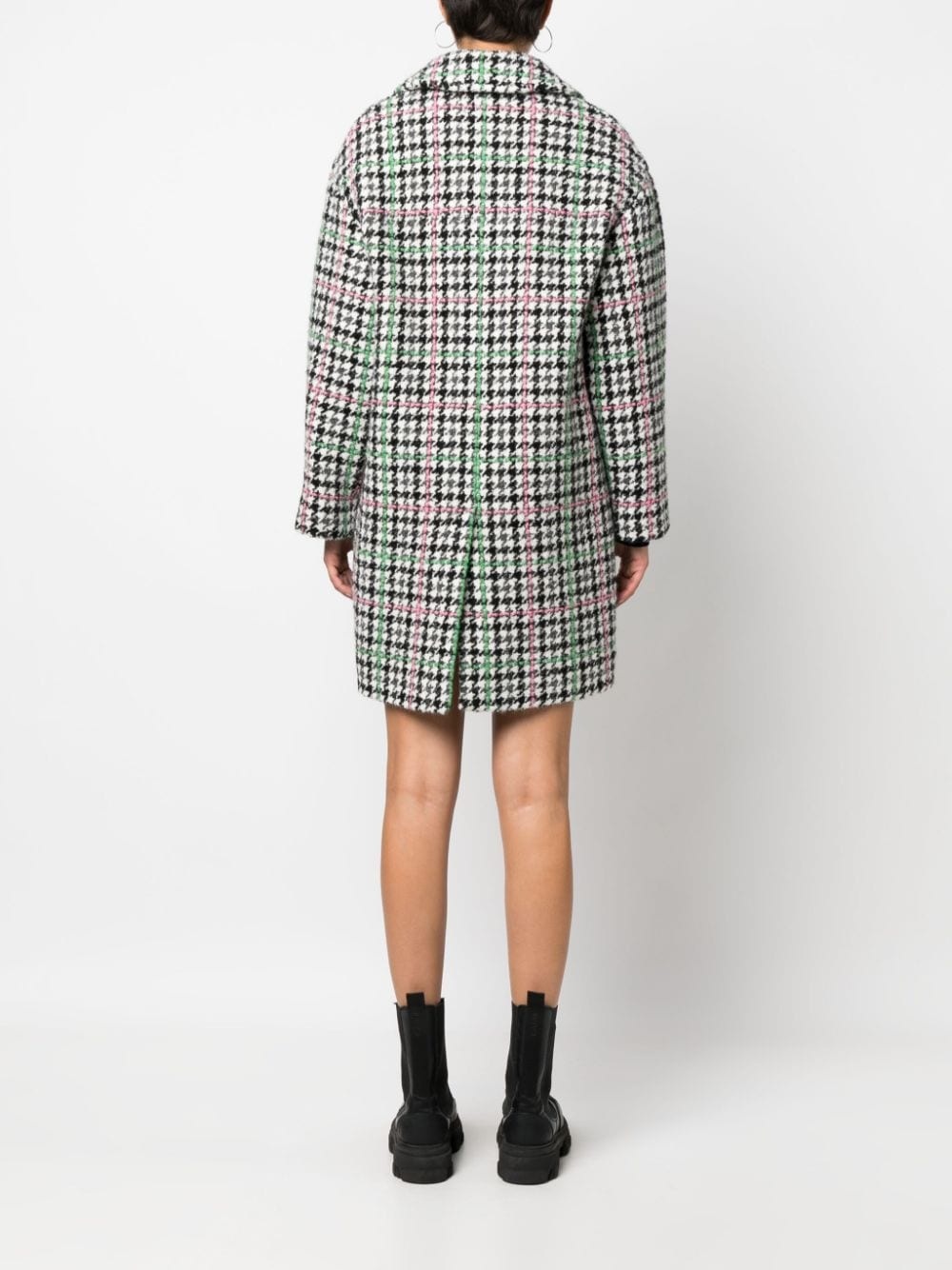 houndstooth-pattern single-breasted coat - 4