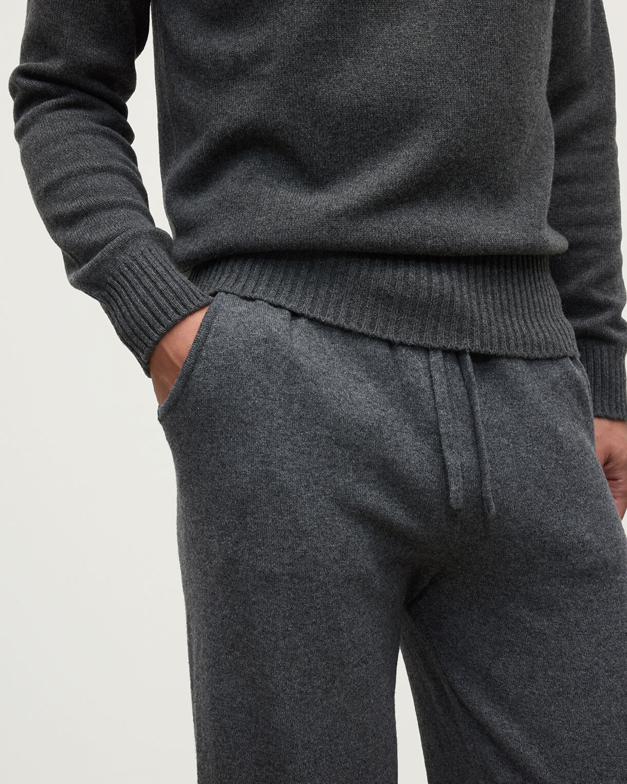 Tapered Cashmere Grey Joggers - 5