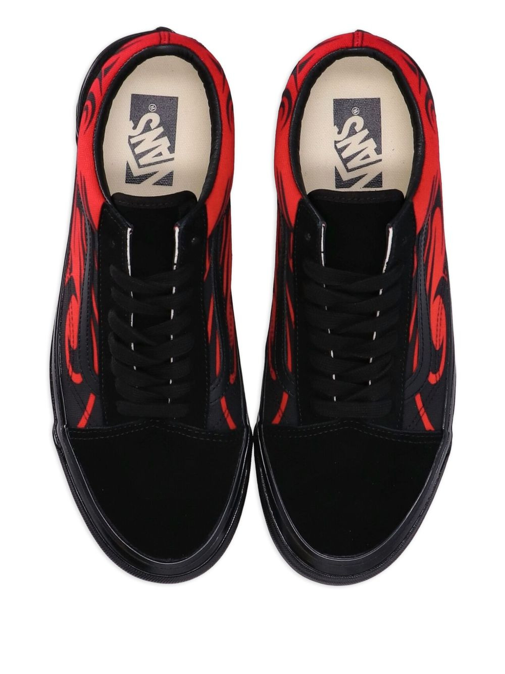 flame-embellished low-top sneakers - 4