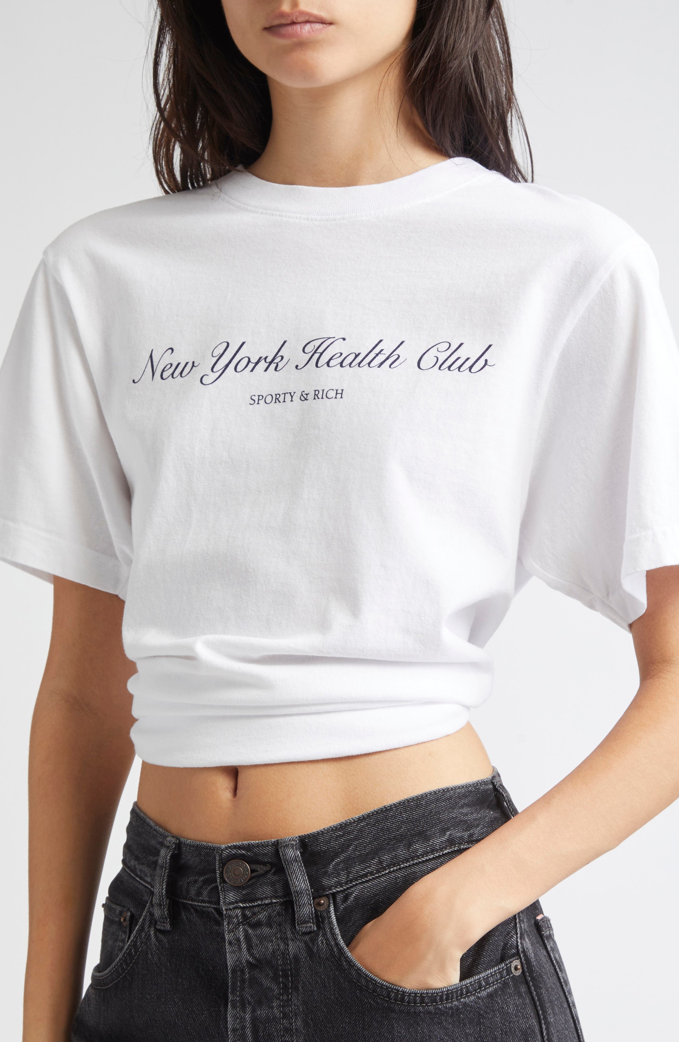 Sporty & Rich NY Health Club Cotton Graphic T-Shirt in White at Nordstrom - 5
