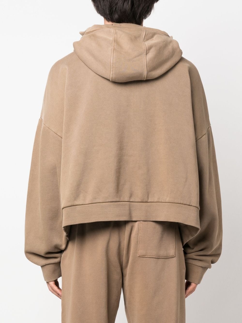 zip-fastening cotton hoodie - 5