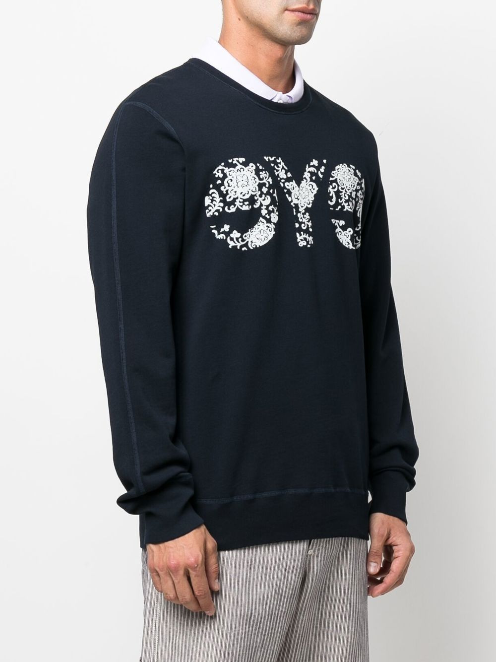 logo-print cotton sweatshirt - 3