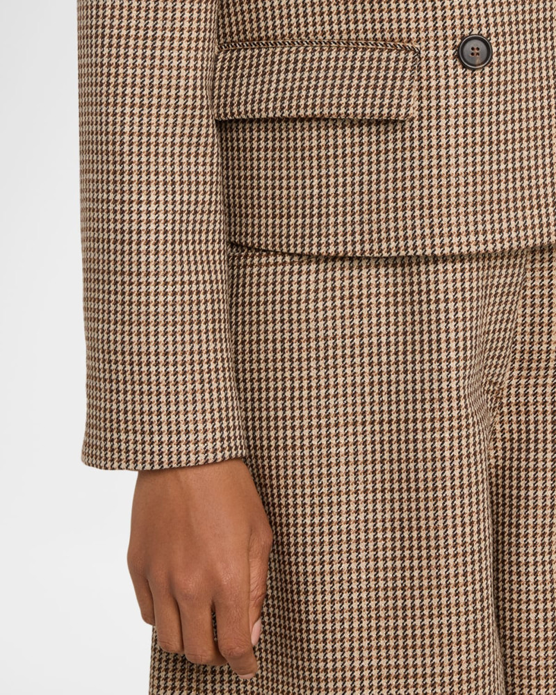 Wool-Blend Houndstooth Cropped Sport Jacket 5