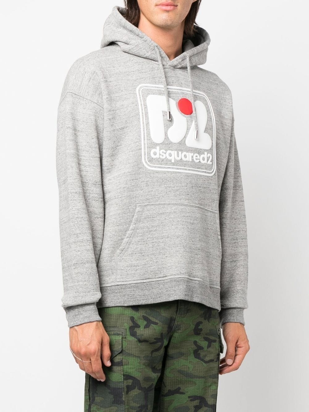 logo-print cotton hoodie - 3