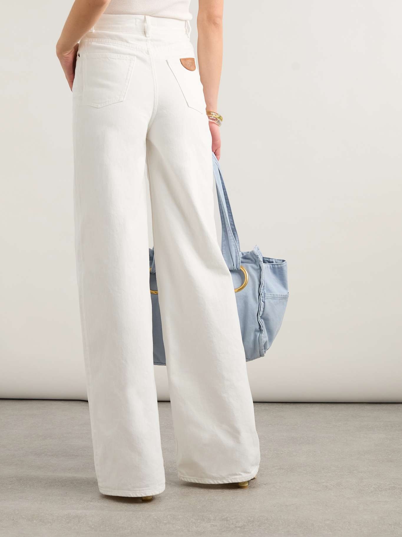 High-rise wide-leg jeans White - 3