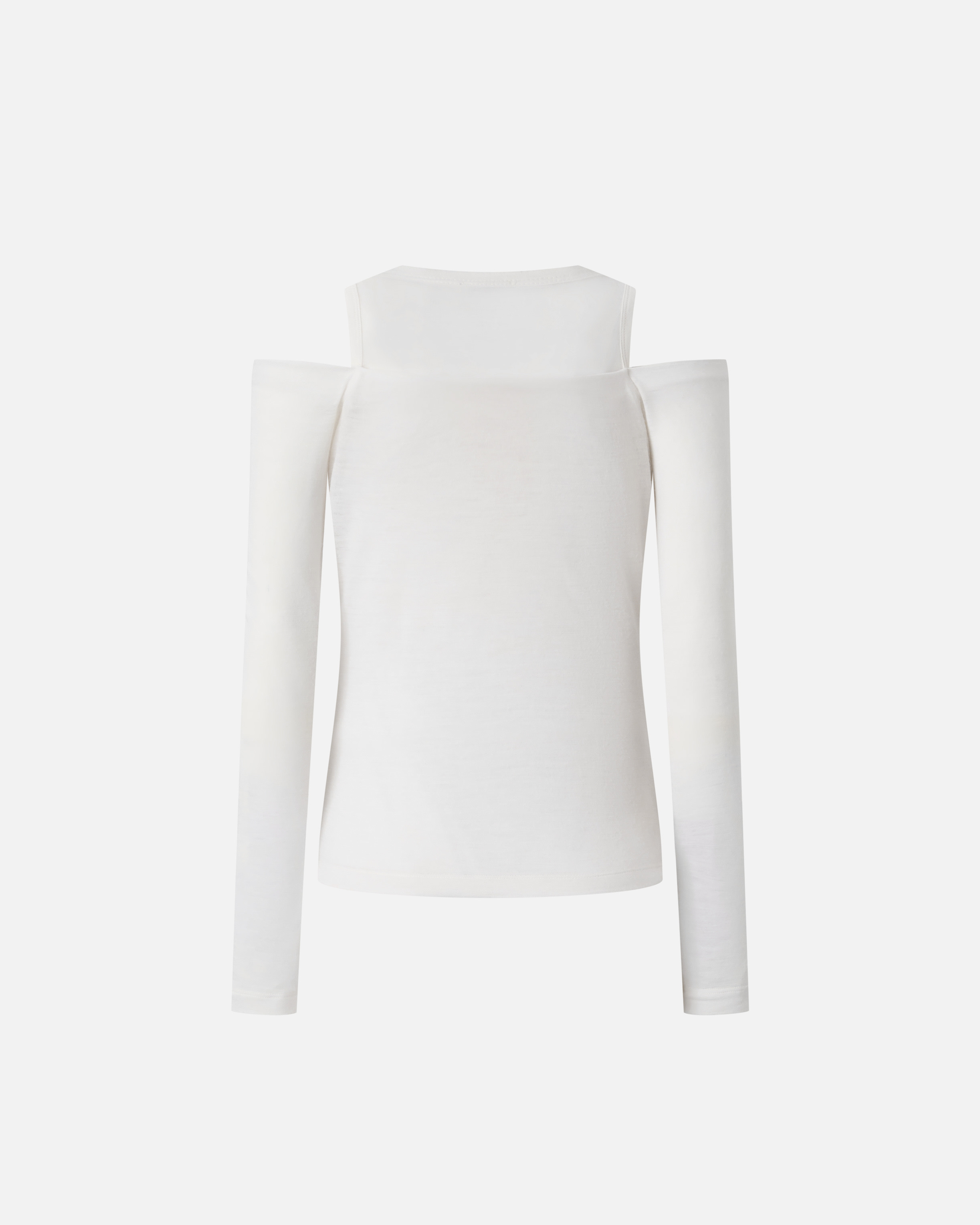 OFF-THE-SHOULDER WOOL BLEND JERSEY TOP - 6