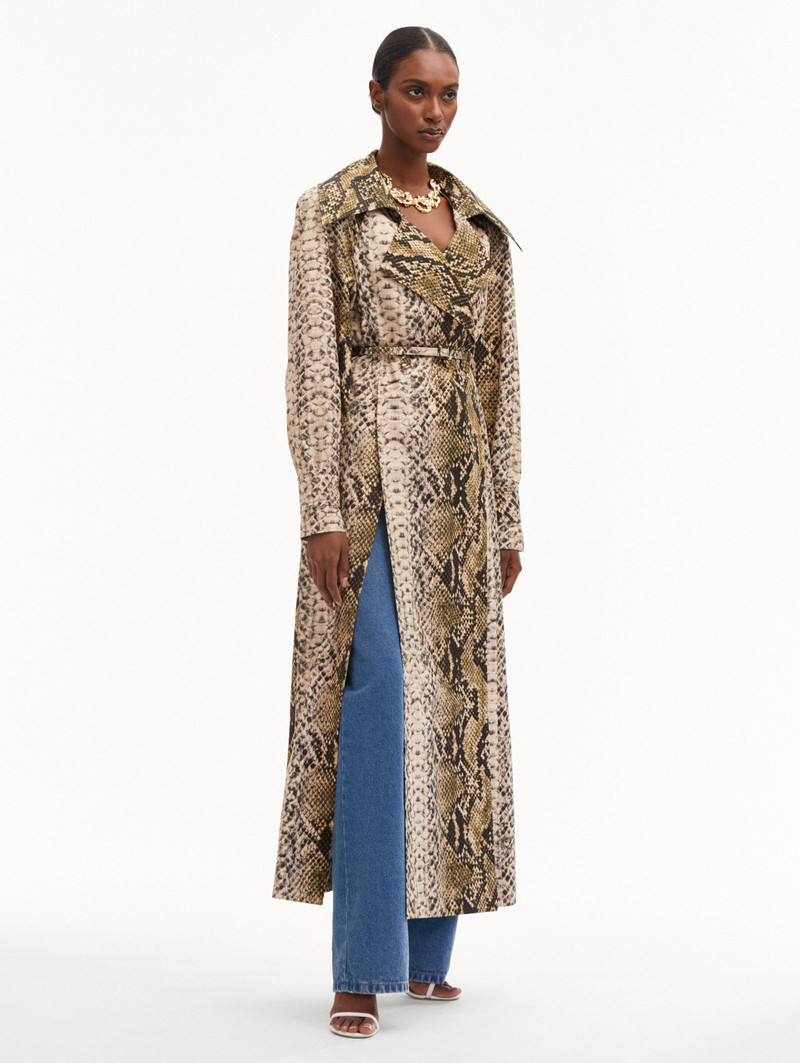 SNAKE COTTON TRENCH COAT 4