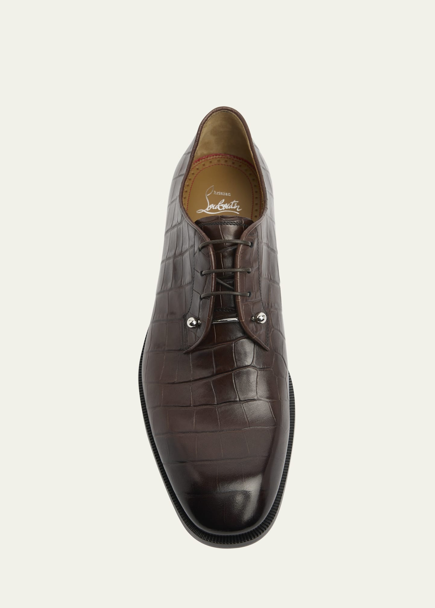 Men's Chambeliss Croc-Effect Leather Derby Shoes - 3