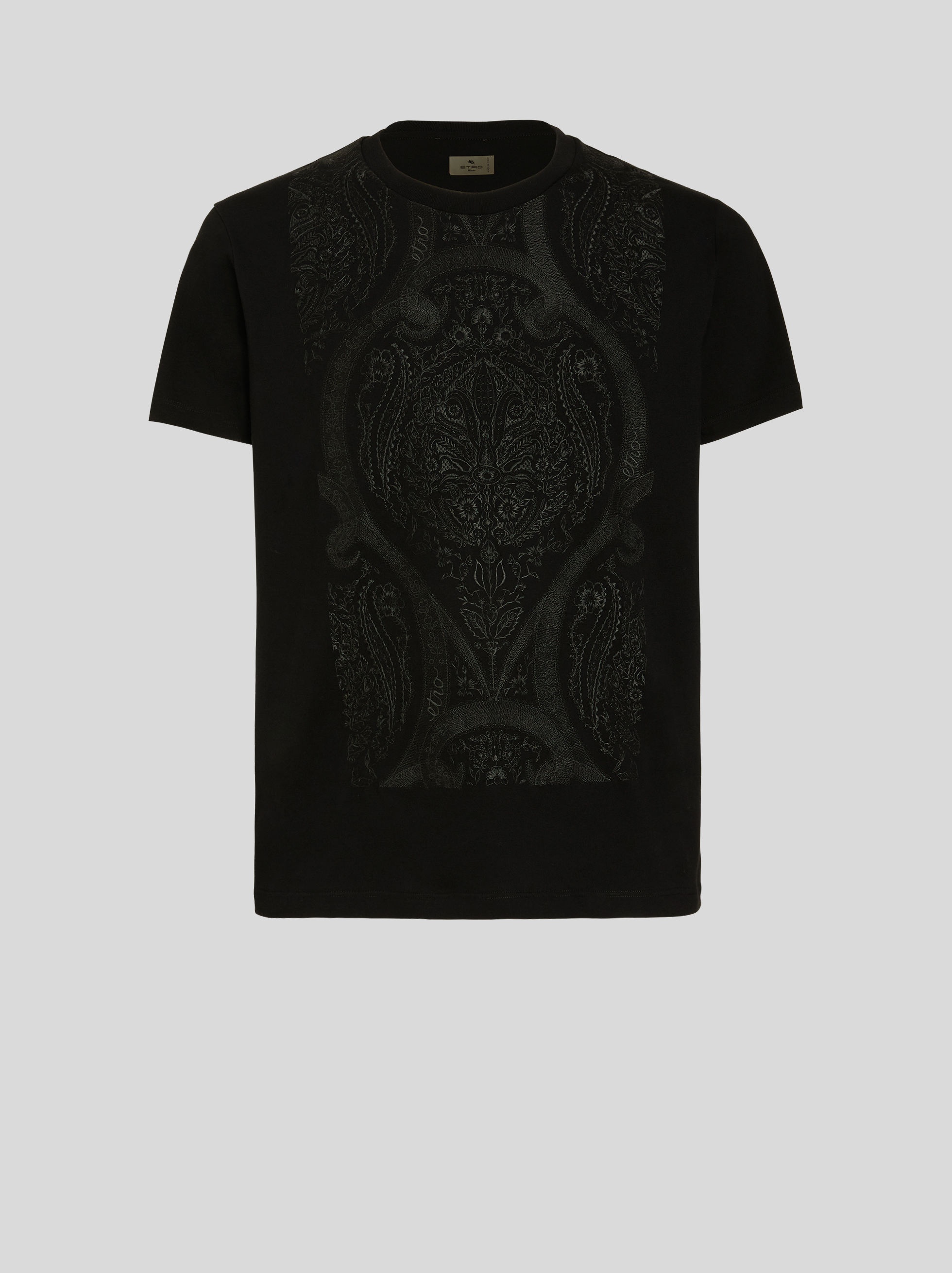 T-SHIRT WITH PAISLEY EMBROIDERY - 1