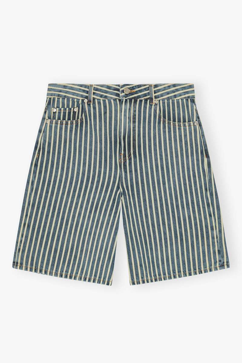 STRIPED DENIM SHORTS - 1