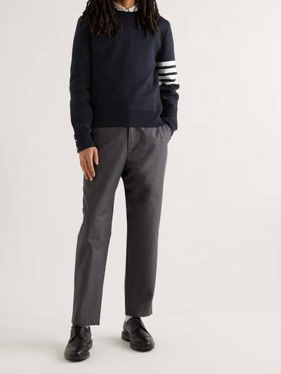 Thom Browne Striped Grosgrain-Trimmed Cotton Sweater outlook