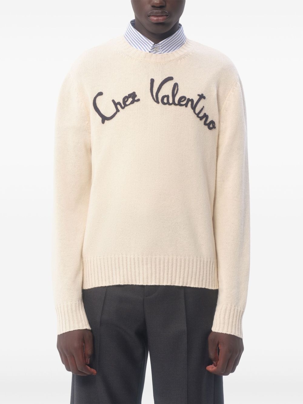 Chez Valentino-embroidered sweater - 3